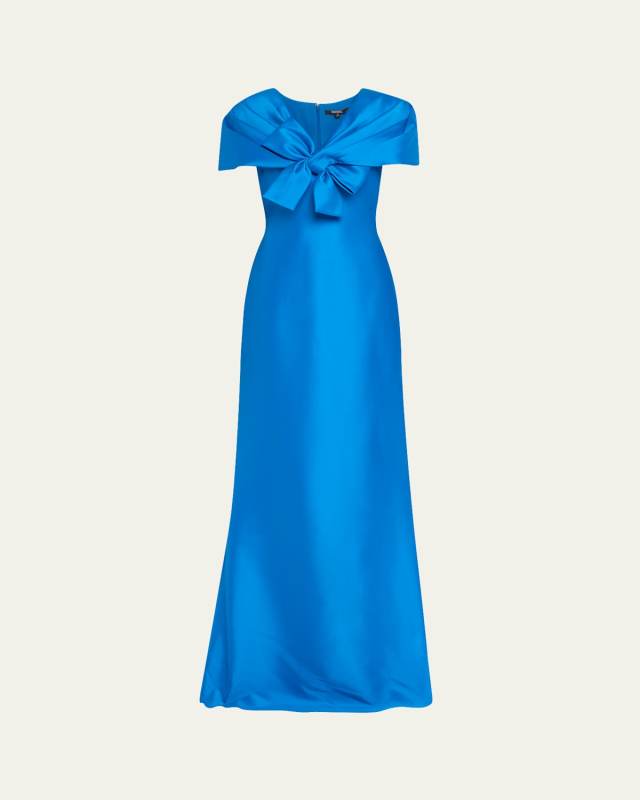 Bow-Front Shawl Trumpet Gown